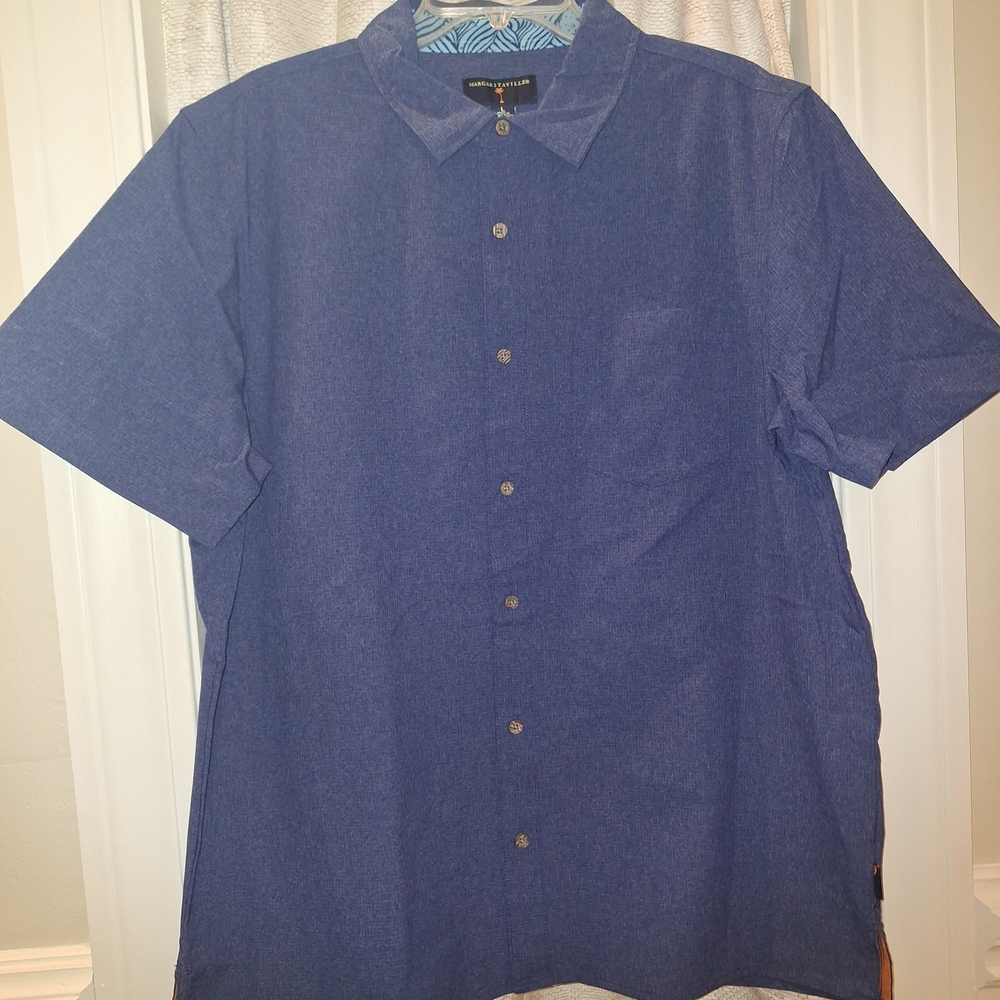 Margaritaville Blue Casual Button Down Shirt